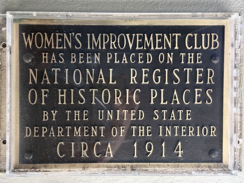 Women’s Improvement Club Marker image. Click for full size.