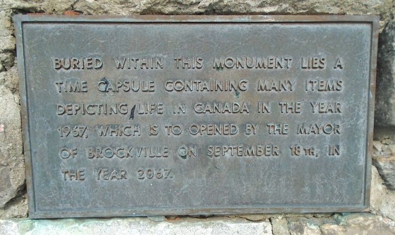 Brockville Teenagers Mass March Marker (back) image. Click for full size.