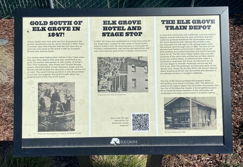 Elk Grove History Marker image. Click for full size.