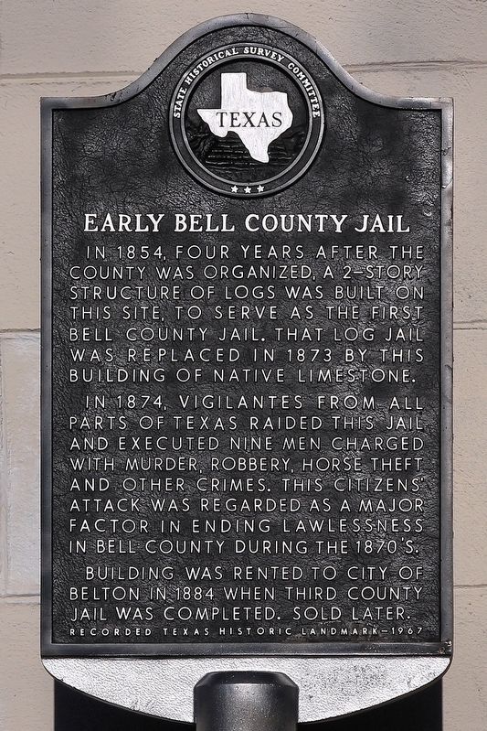 Early Bell County Jail Marker image. Click for full size.