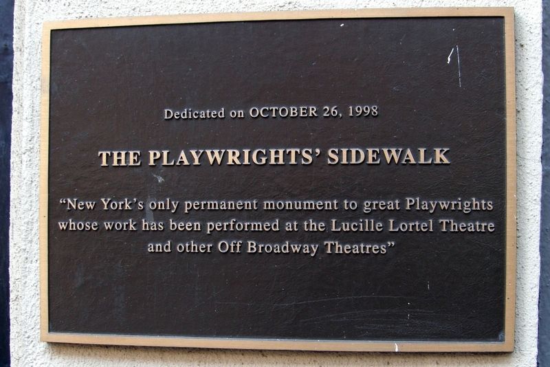The Playwrights� Sidewalk Marker image. Click for full size.