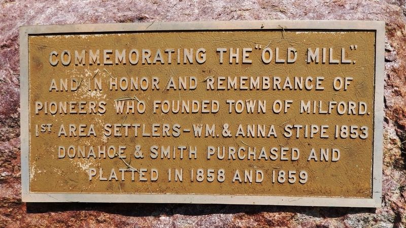 Commemorating the "Old Mill" Marker. Click for full size. Commemorating the "Old Mill" Marker image. Click for full size.