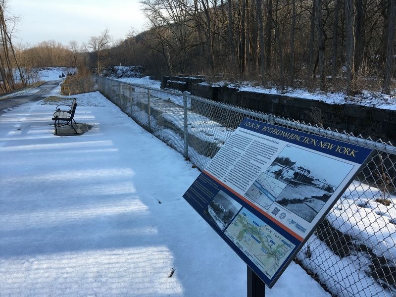 Lock 25 Marker Beside the Empires State Trail and Erie Canal Lock 25 image. Click for full size.
