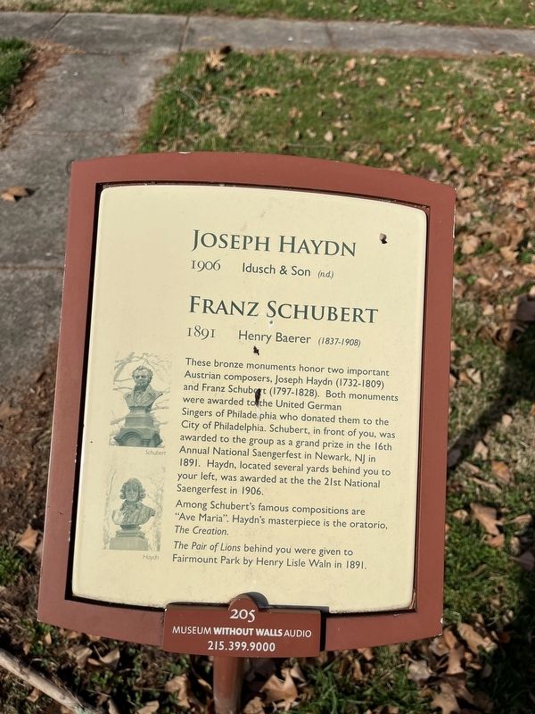 Joseph Haydn / Franz Schubert Marker. Click for full size. Joseph Haydn / Franz Schubert Marker image. Click for full size.