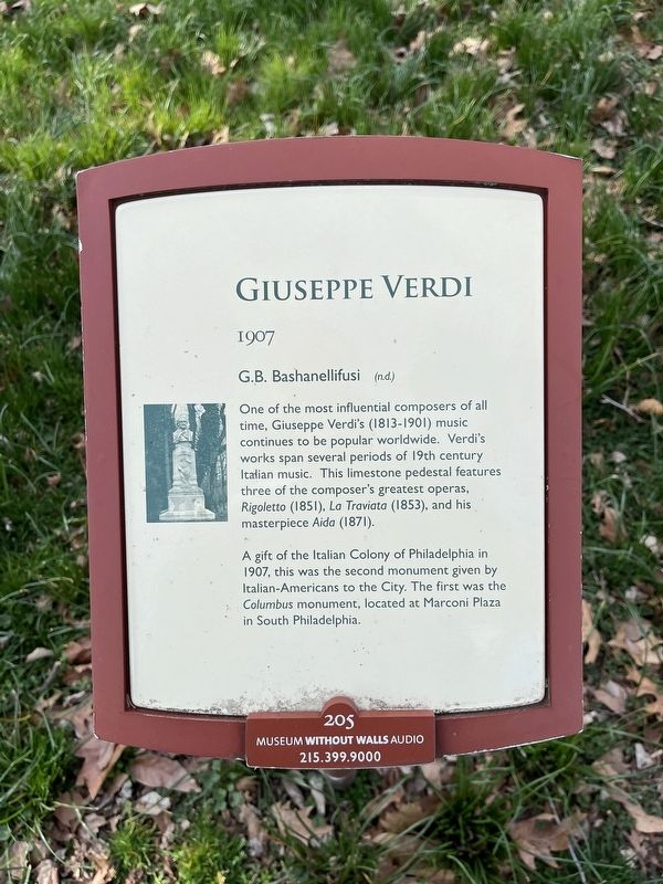 Giuseppe Verdi Marker. Click for full size. Giuseppe Verdi Marker image. Click for full size.