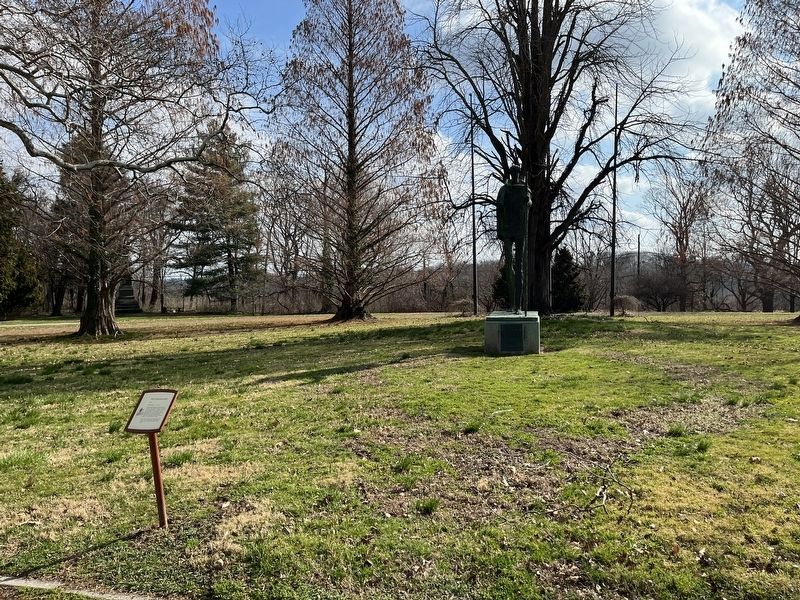 <i>The Journeyer</i> and its interpretive marker image. Click for full size.