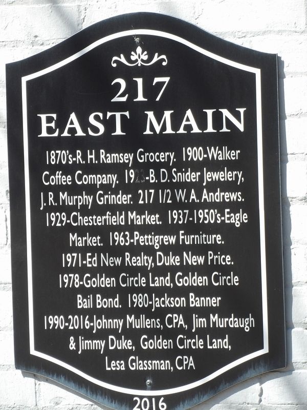 217 East Main Marker image. Click for full size.