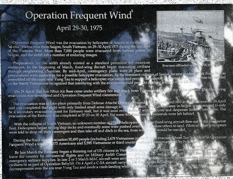 Operation Frequent Wind Marker image. Click for full size.