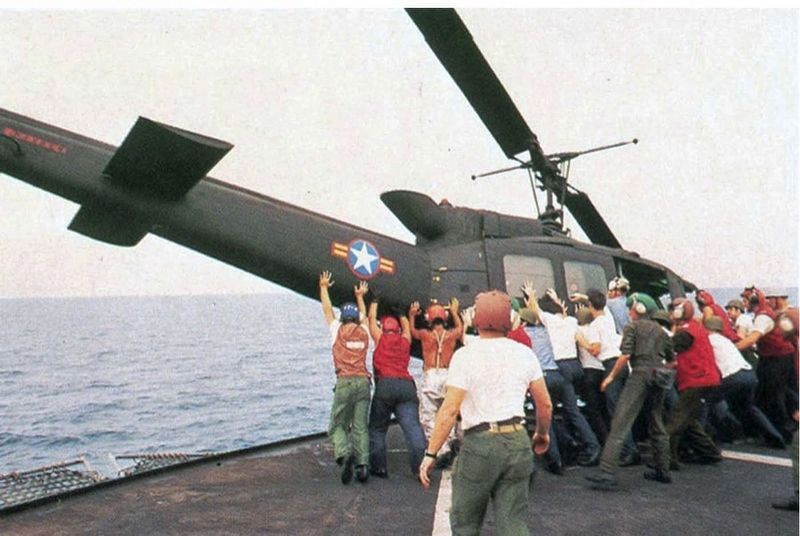 Rescue Helicopter pushed overboard image. Click for full size.