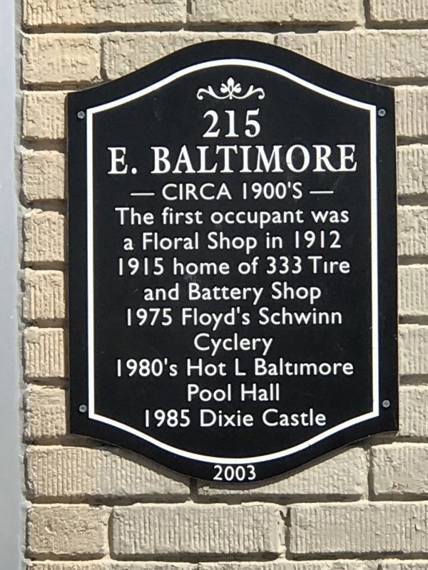 215 E. Baltimore Marker image. Click for full size.
