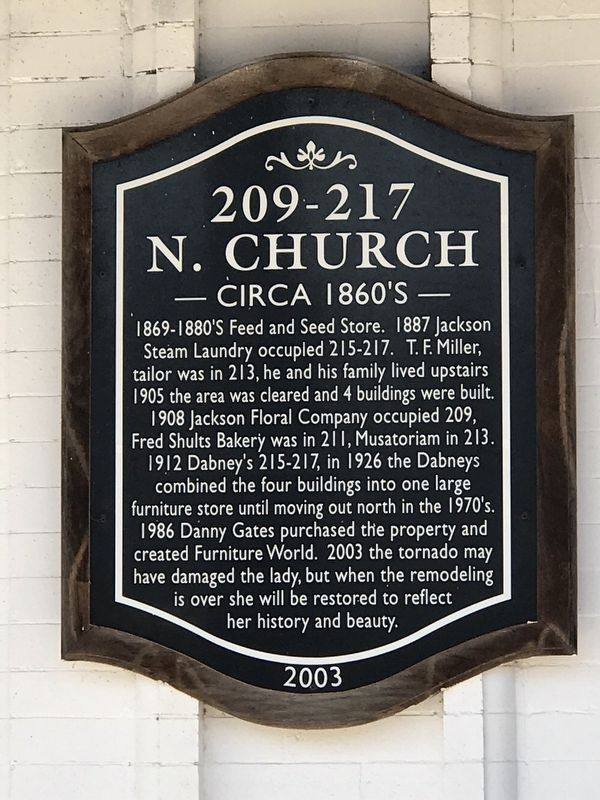 209-217 N. Church Marker image. Click for full size.