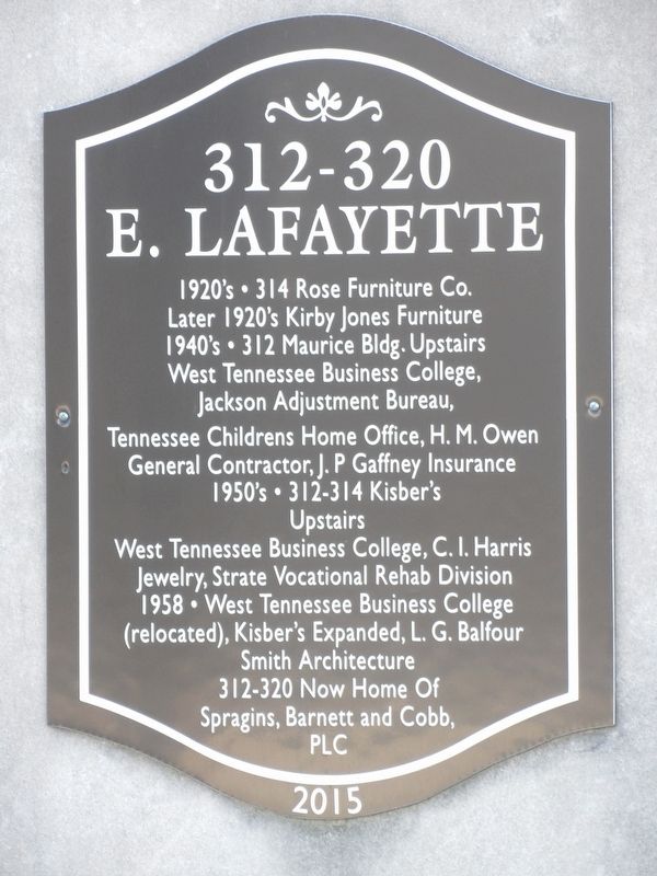 312-320 E. Lafayette Marker image. Click for full size.