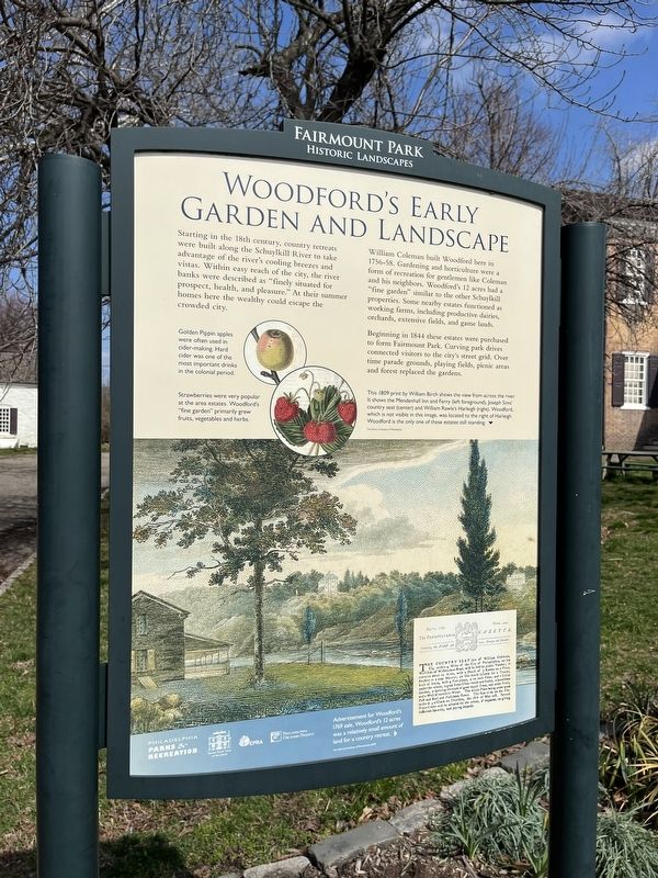 Woodford's Early Garden and Landscape side of the marker image. Click for full size.