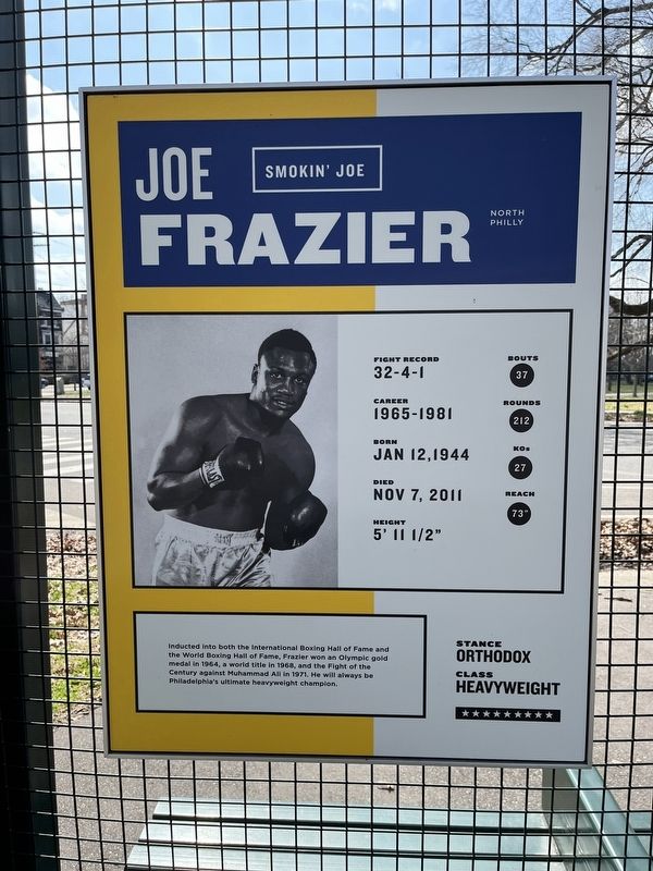 Joe Frazier side of the marker image. Click for full size.