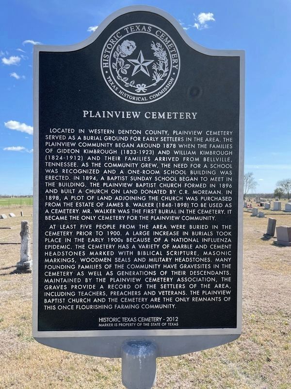 Plainview Cemetery Marker image. Click for full size.