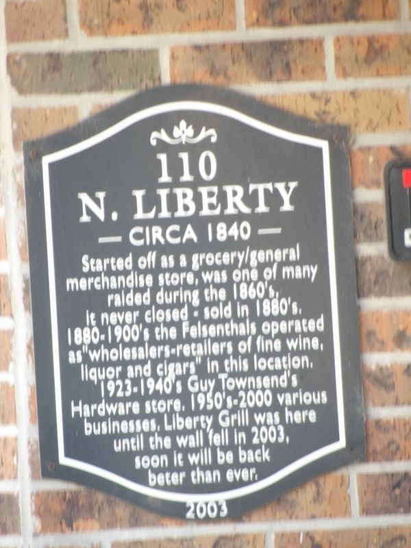 110 N. Liberty Marker image. Click for full size.