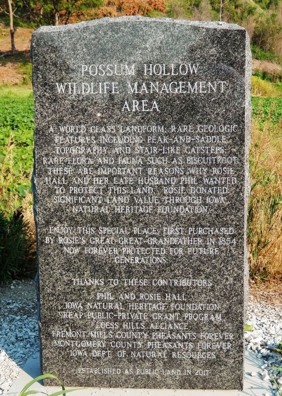 Possum Hollow Wildlife Management Area Marker image. Click for full size.