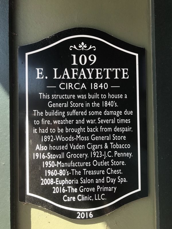 109 E. Lafayette Marker image. Click for full size.