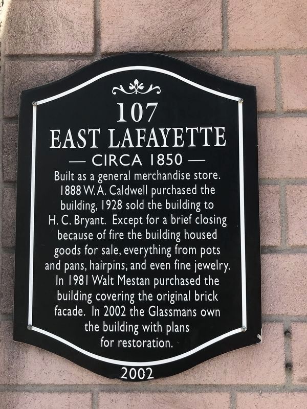 107 East Lafayette Marker image. Click for full size.