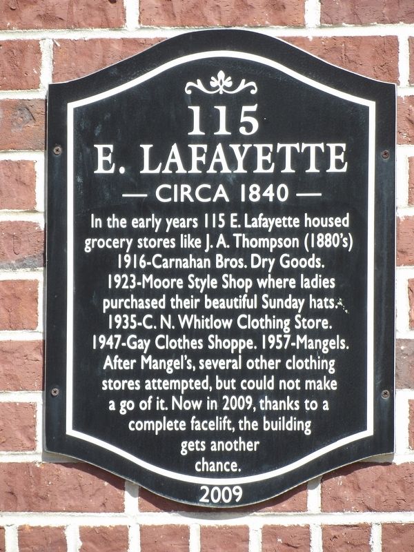 115 E. Lafayette Marker image. Click for full size.