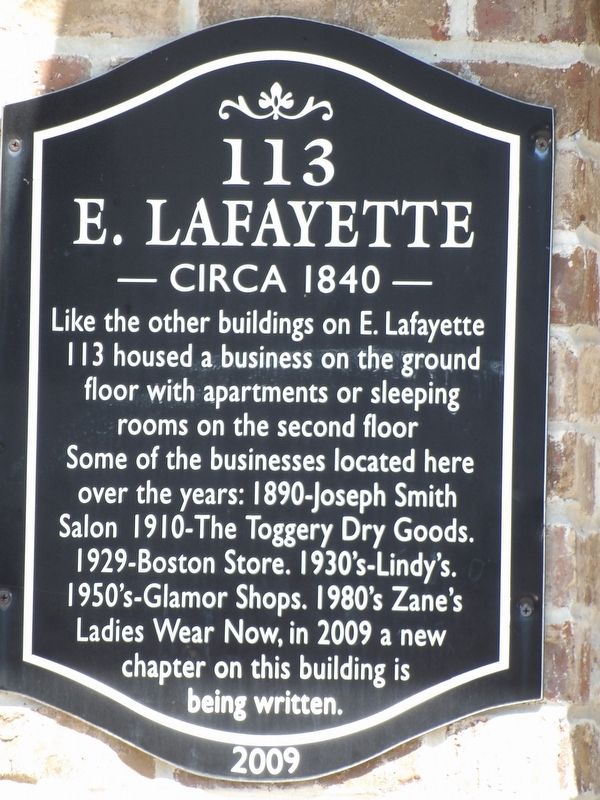 113 E. Lafayette Marker image. Click for full size.