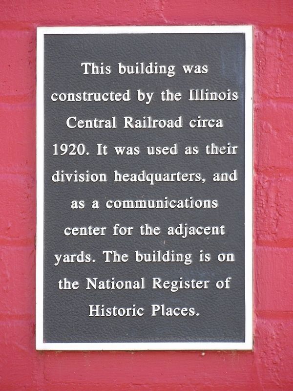 Illinois Central Railroad Division Office Marker image. Click for full size.