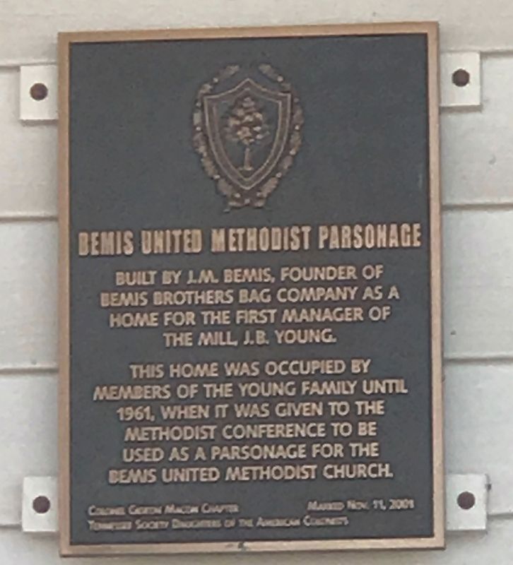 Bemis United Methodist Parsonage Marker image. Click for full size.