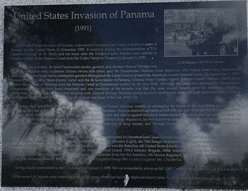 United States Invasion of Panama (1991) Marker image. Click for full size.