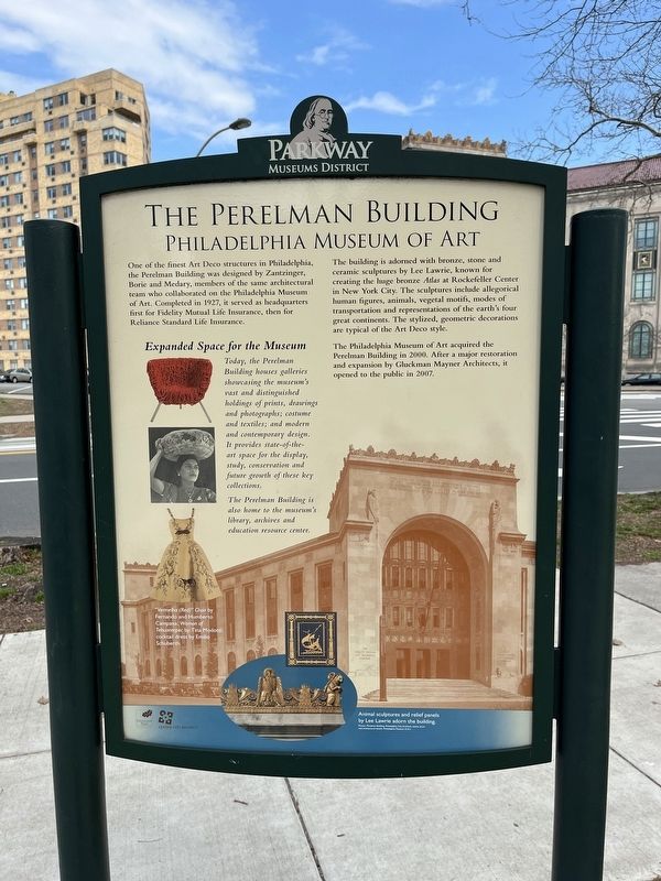 The Perelman Building side of the marker image. Click for full size.