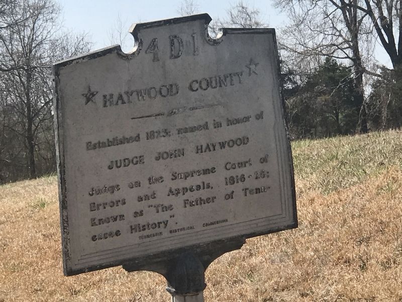 Haywood County Marker side image. Click for full size.