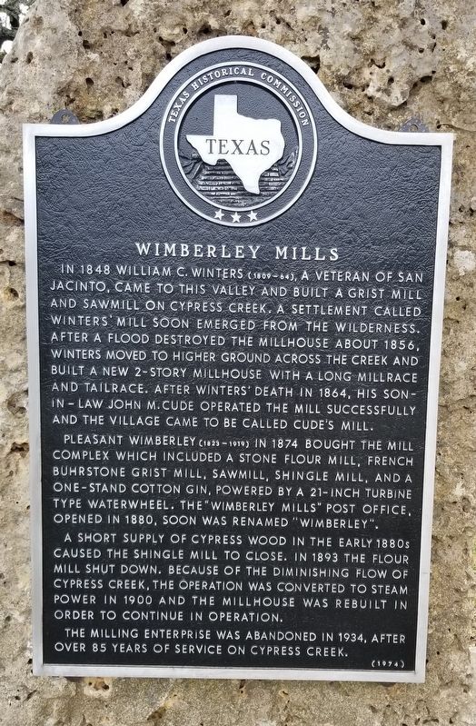 Wimberley Mills Marker image. Click for full size.