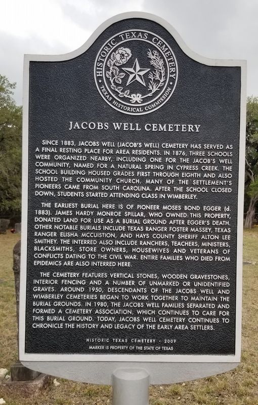 Jacobs Well Cemetery Marker image. Click for full size.