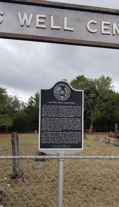 The Jacobs Well Cemetery and Marker image. Click for full size.