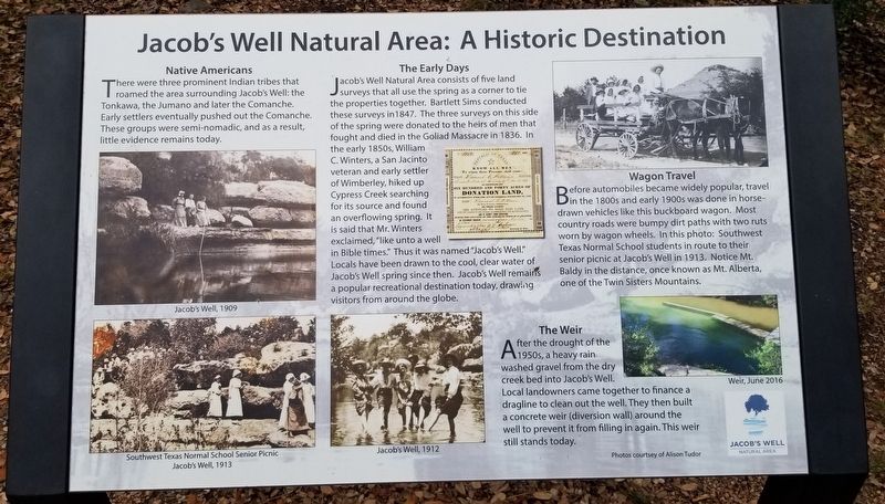 Jacob's Well Natural Area Marker image. Click for full size.