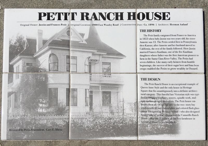 Petit Ranch House Marker image. Click for full size.