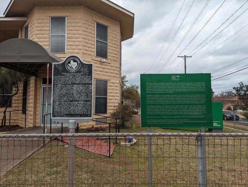 Texas Confederate Woman's Home Context Marker and Original Marker image. Click for full size.