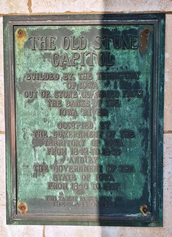Old Stone Capitol Marker image. Click for full size.
