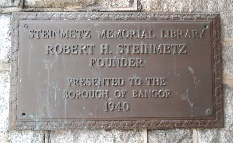 Steinmetz Memorial Library Marker image. Click for full size.