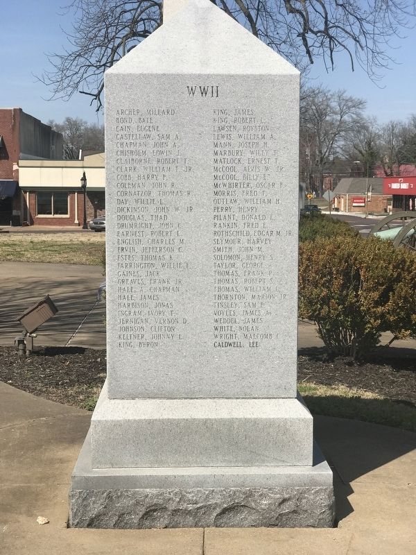 Haywood County Veterans Memorial – WWII image. Click for full size.