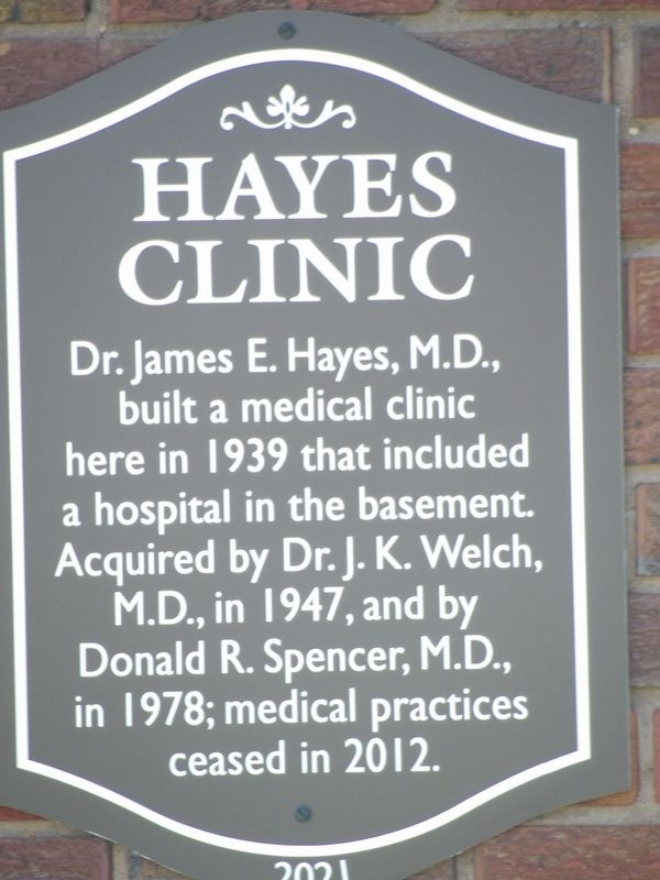 Hayes Clinic Marker image. Click for full size.