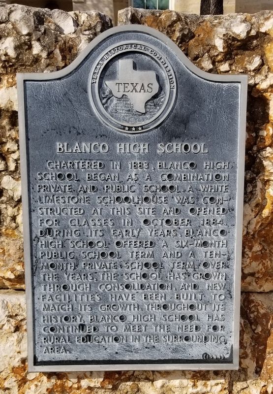 Blanco High School Marker image. Click for full size.