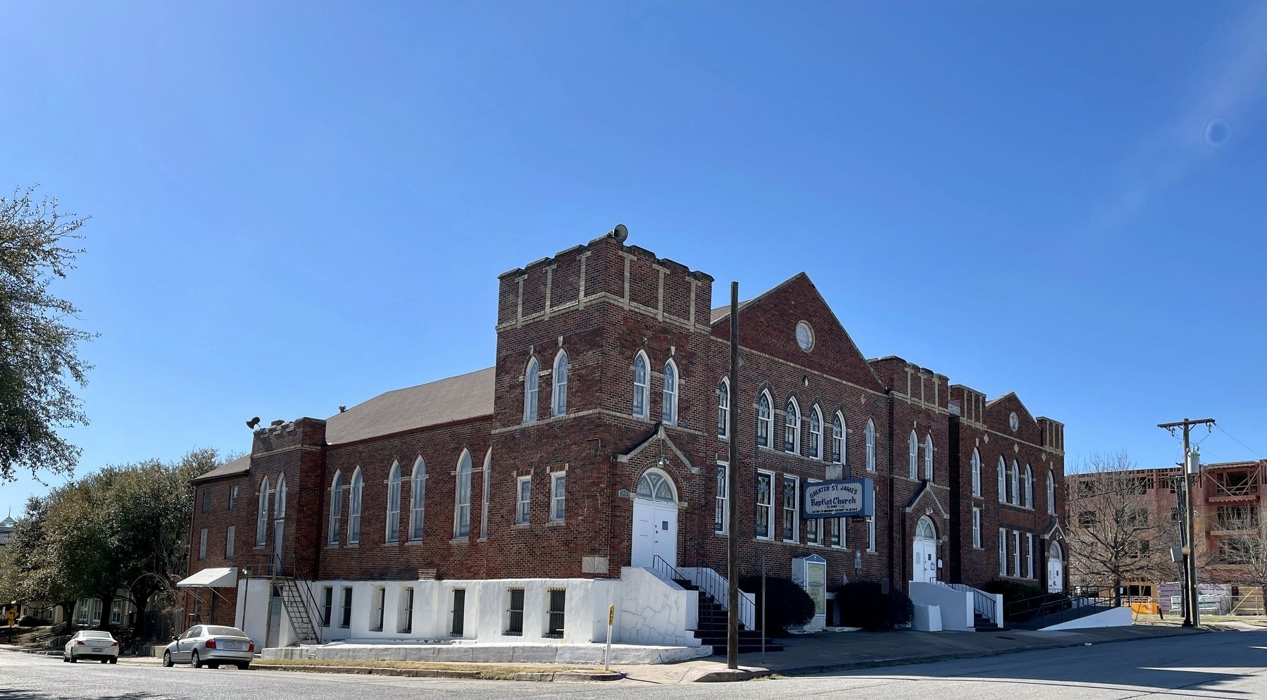 Greater St. James Baptist Church with Marker. Click for full size. Greater St. James Baptist Church with Marker image. Click for full size.