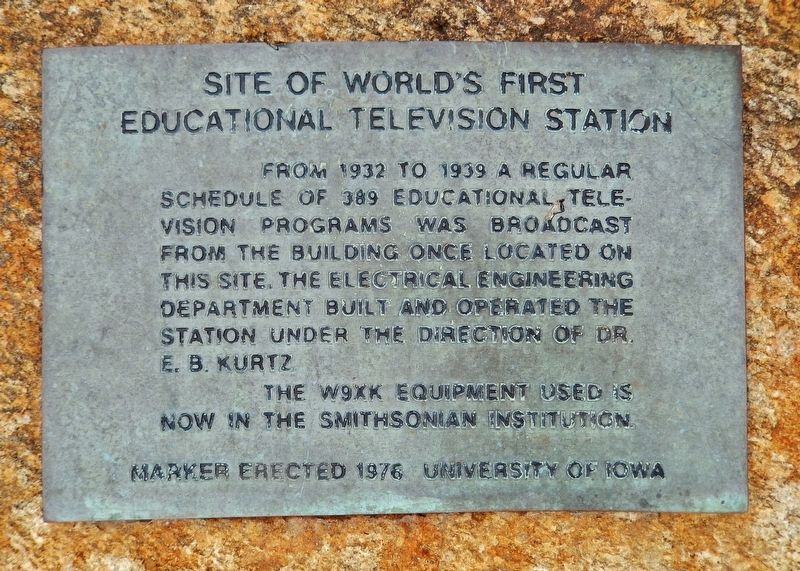 Site of World's First Educational TV Station Marker image. Click for full size.