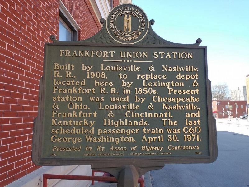Frankfort Union Station Marker image. Click for full size.