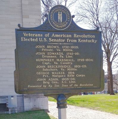 Veterans of American Revolution Elected Governor of Kentucky Marker image. Click for full size.