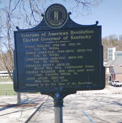 Veterans of American Revolution Elected Governor of Kentucky Marker image. Click for full size.
