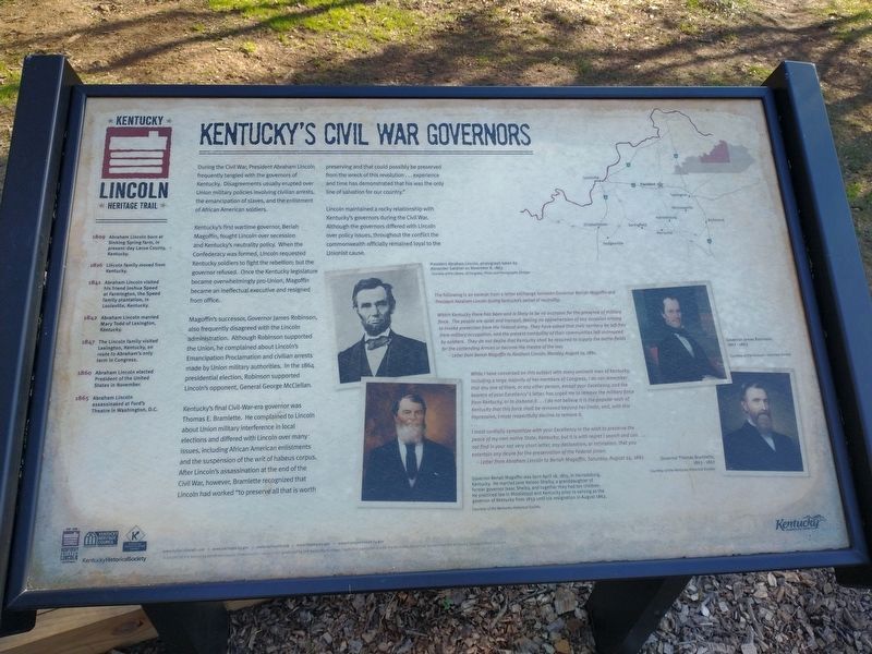 Kentucky's Civil War Governors Marker image. Click for full size.