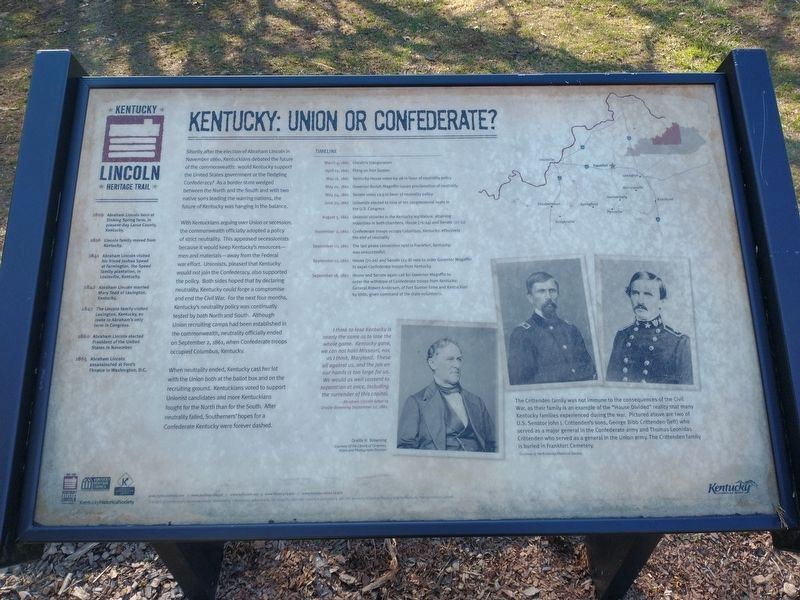 Kentucky: Union Or Confederate? Marker. Click for full size. Kentucky: Union Or Confederate? Marker image. Click for full size.