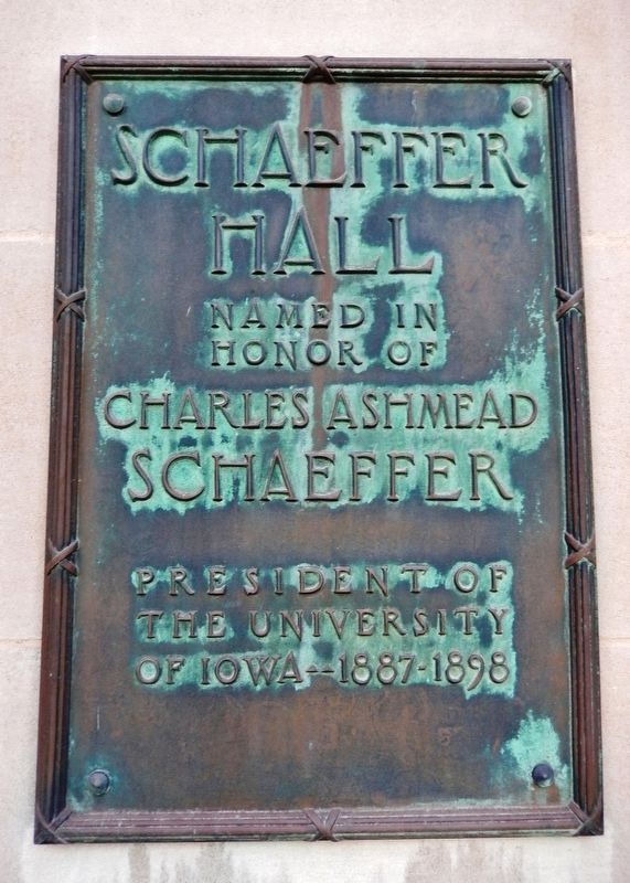 Schaeffer Hall Plaque image. Click for full size.