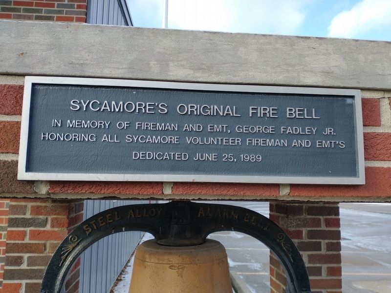 Sycamore's Original Fire Bell Marker image. Click for full size.
